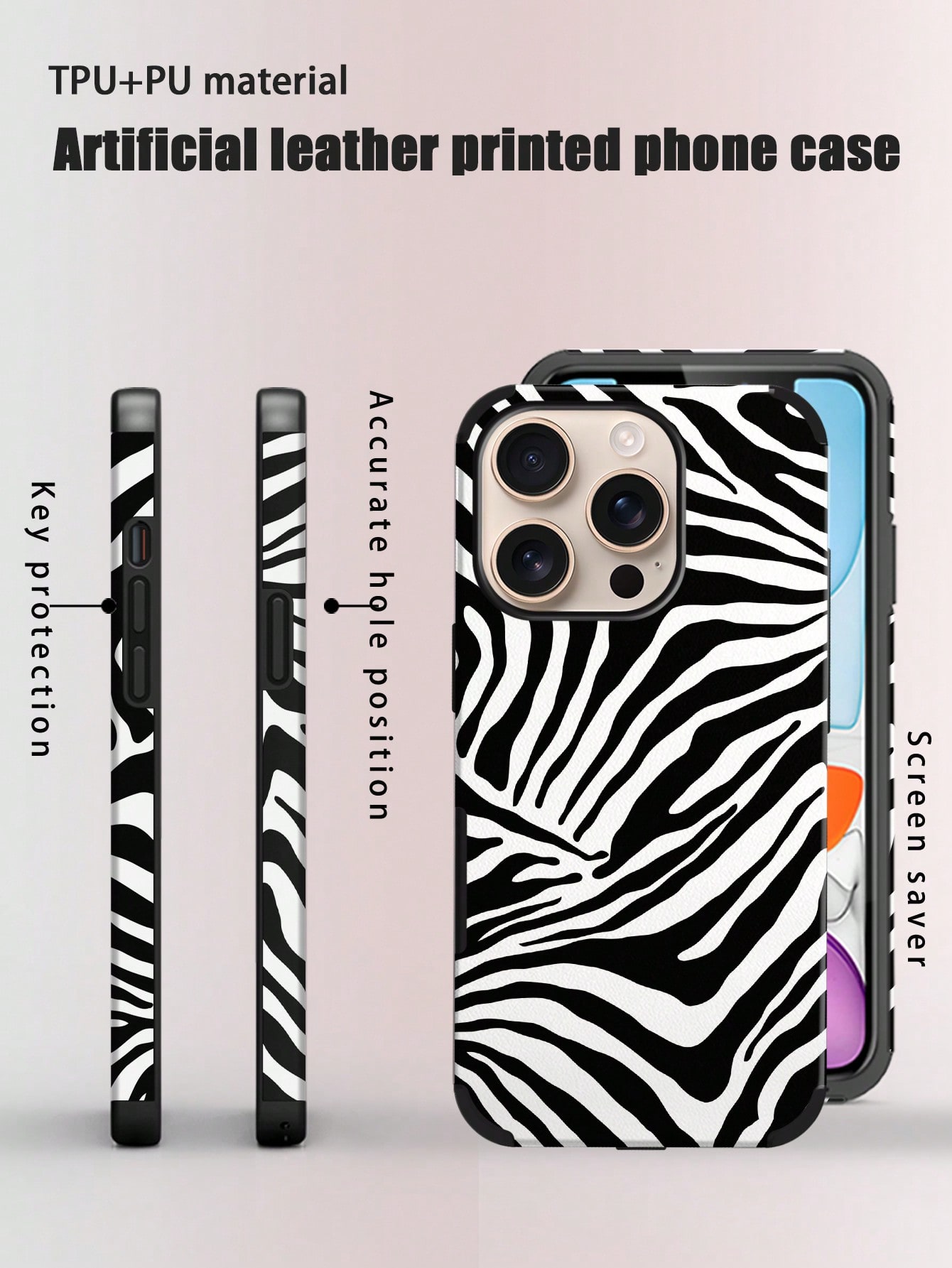 Phone Cases Zebra - 세련된 얼룩말 패턴의 동물 디자인 가죽