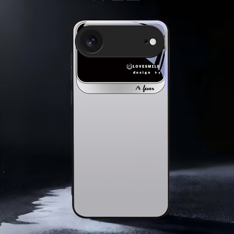 Phone Cases Typo - 모노크롬 타이포 블록 블랙 글래스 폰