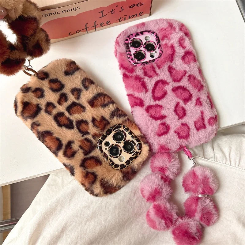 Phone Cases For Iphone 11 - 세련된 레오파드 무늬의 부드러운 플러시 소재