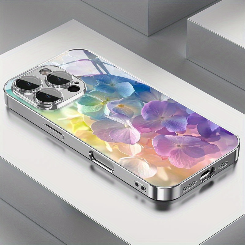 Phone Cases Like Loopy - 화려한 꽃무늬 전기 도금 유리 모바일