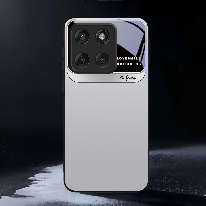 Phone Cases Typo - 모노크롬 타이포 블록 블랙 글래스 폰