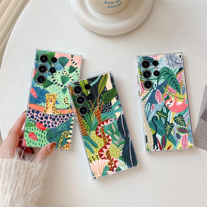 Phone Cases Zebra - 열대 정글 인쇄 표범 나무 늘보
