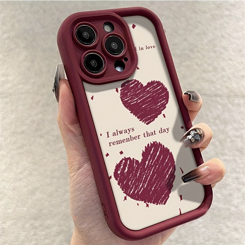Phone Cases Typo - 타이포 레드 러브 TPU 소재의 충격
