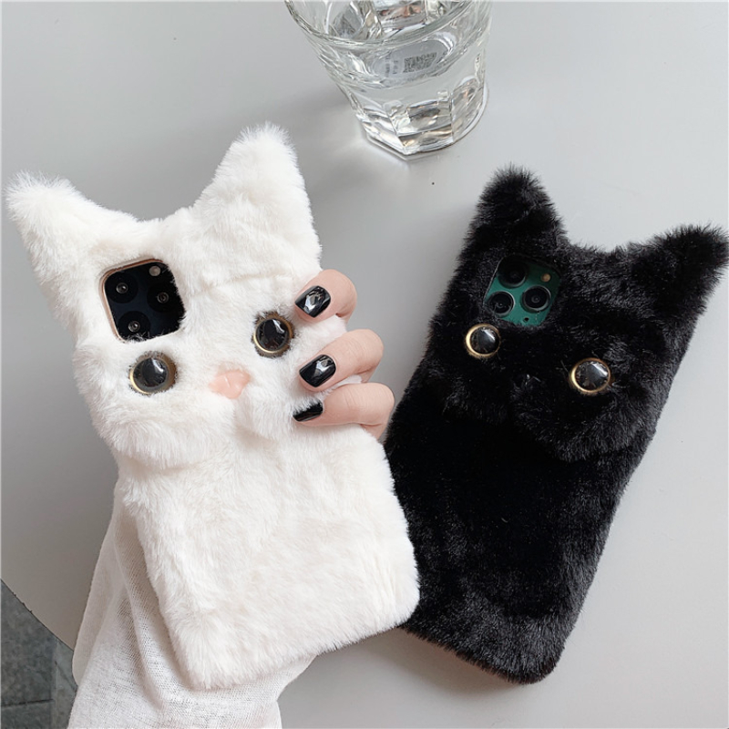 3D 귀여운 만화 고양이 털 플러시 폰 케이스 아이폰  - Phone Cases For Iphone 11 리뷰 및 가격