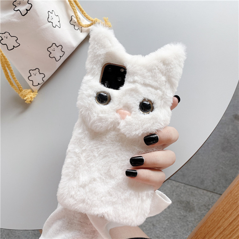 3D 귀여운 만화 고양이 털 플러시 폰 케이스 아이폰  - Phone Cases For Iphone 11 리뷰 및 가격