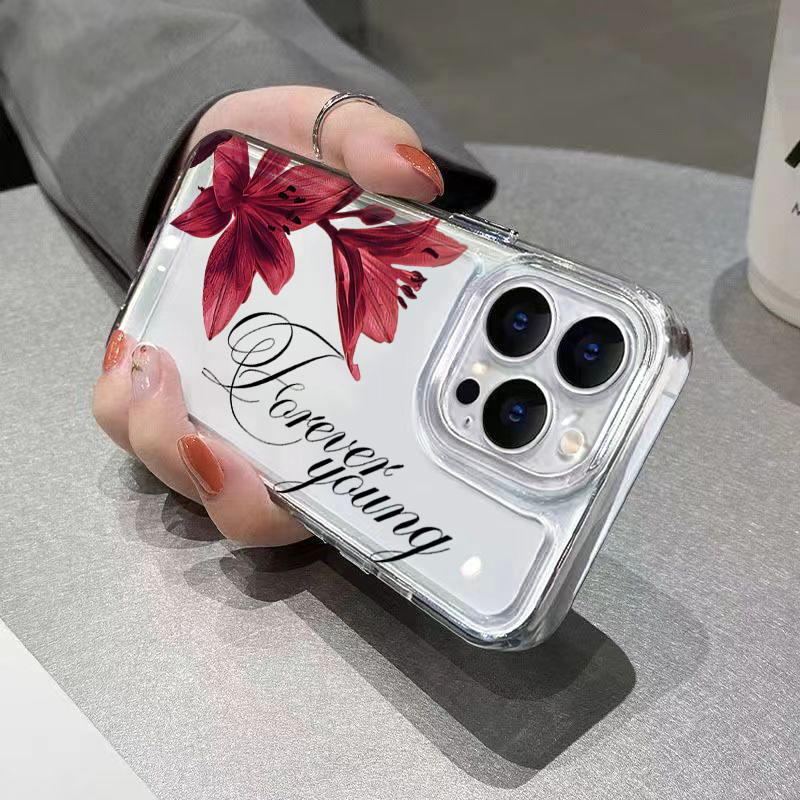 버건디 릴리 잉글리시 레터 패턴 디자인 아이폰 18,  - Phone Cases Like Loopy 리뷰 및 가격
