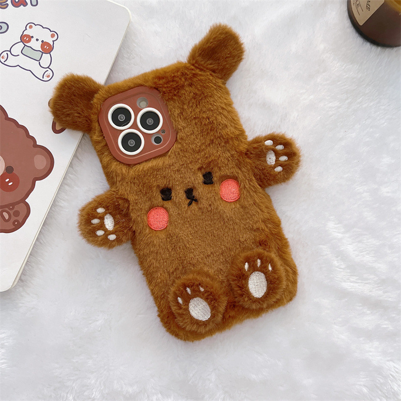 한국 3D 만화 곰돌이 푹신한 봉제 커플 폰 케이스 아 - Phone Cases For Iphone 11 리뷰 및 가격