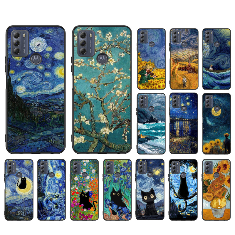 반 고흐 해바라기 고양이 전화 케이스 모토 G84 G2 - Phone Cases Zebra 리뷰 및 가격