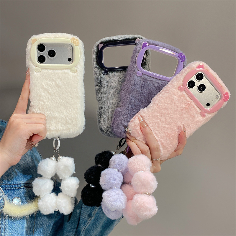고급 솔리드 컬러 퍼리 플러시 폰 케이스 (아이폰 17 - Phone Cases For Iphone 11 리뷰 및 가격
