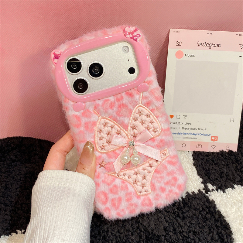럭셔리 레오파드 프린트 비키니 패턴 플러시 폰 케이스  - Phone Cases For Iphone 11 리뷰 및 가격
