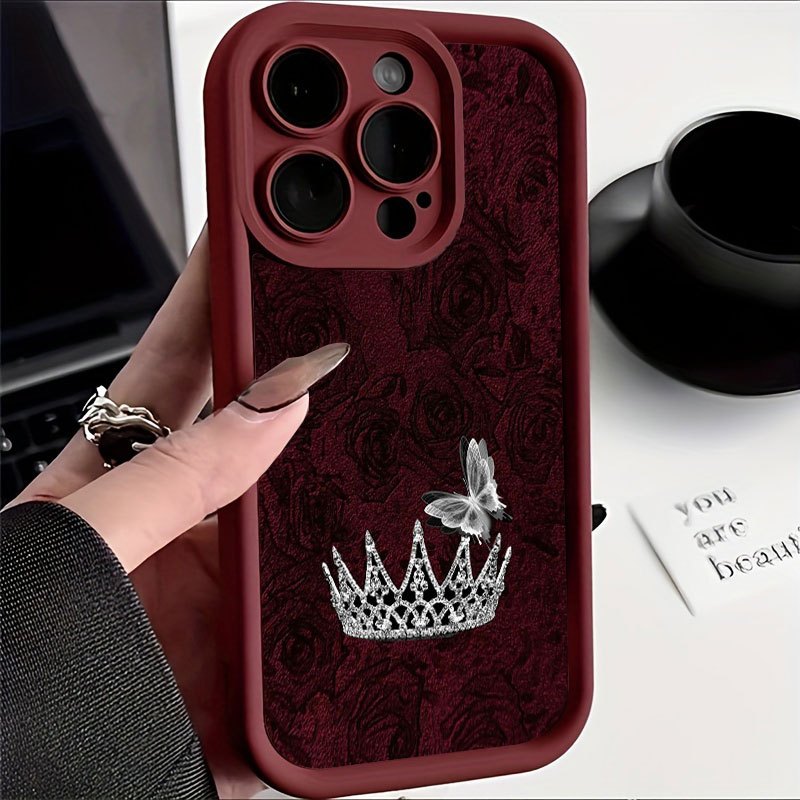 아이폰 18 프로용 빨간 장미와 은색 왕관 디자인의 휴 - Phone Cases For Iphone 11 리뷰 및 가격