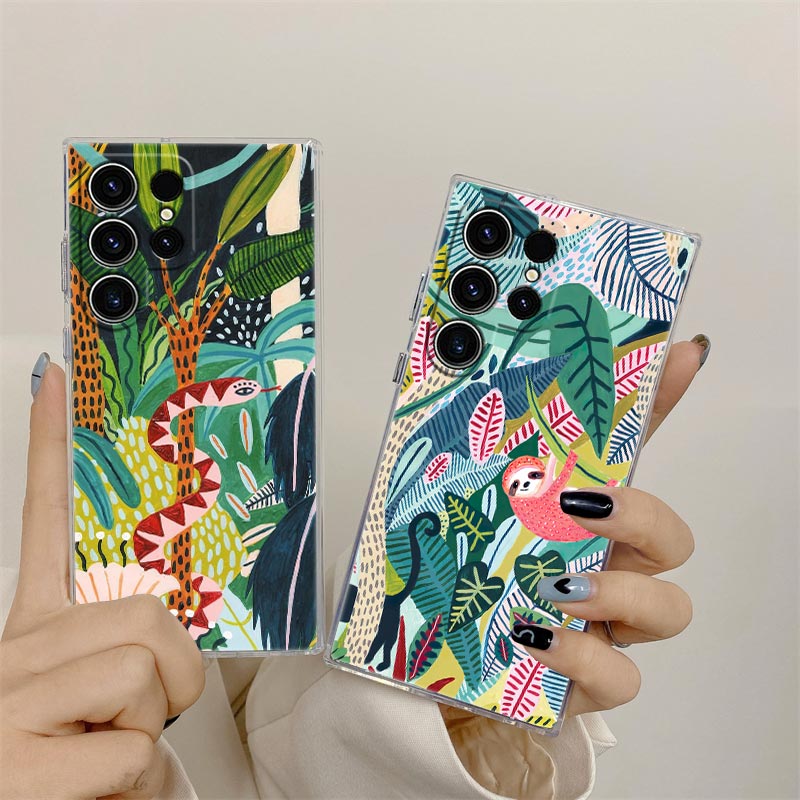 열대 정글 인쇄 표범 나무 늘보 열대 우림 고양이 전화 - Phone Cases Zebra 리뷰 및 가격