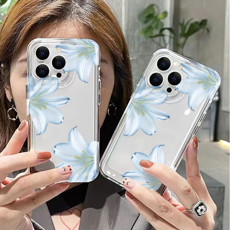 세련된 화이트 백합꽃 디자인 아이폰 17 16 15 P - Phone Cases Like Loopy 리뷰 및 가격