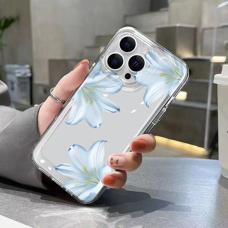세련된 화이트 백합꽃 디자인 아이폰 17 16 15 P - Phone Cases Like Loopy 리뷰 및 가격