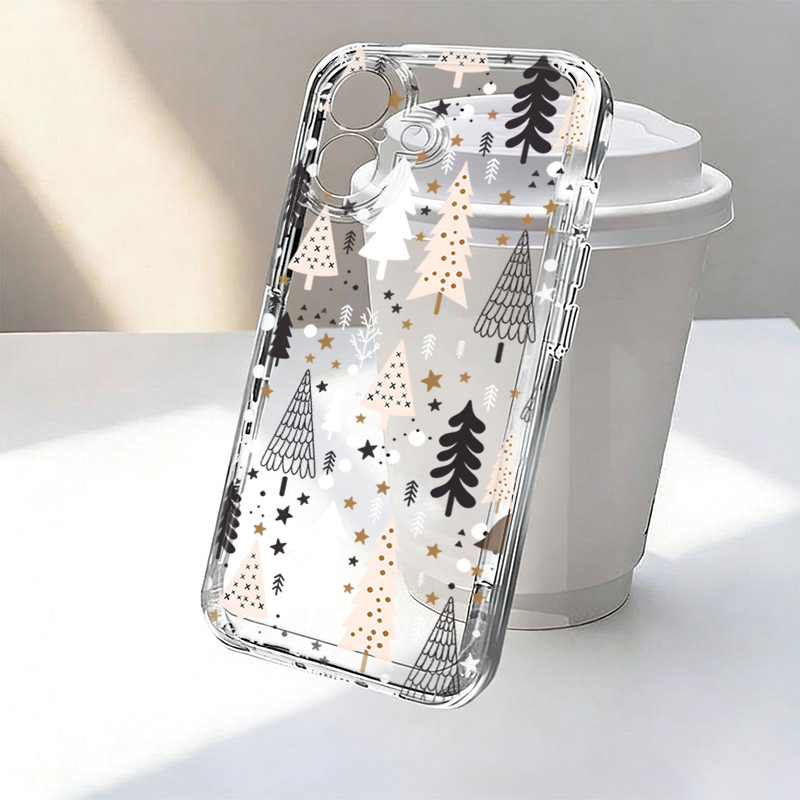 겨울 눈송이 크리스마스 트리 투명 폰 케이스 아이폰 1 - Phone Cases Like Loopy 리뷰 및 가격