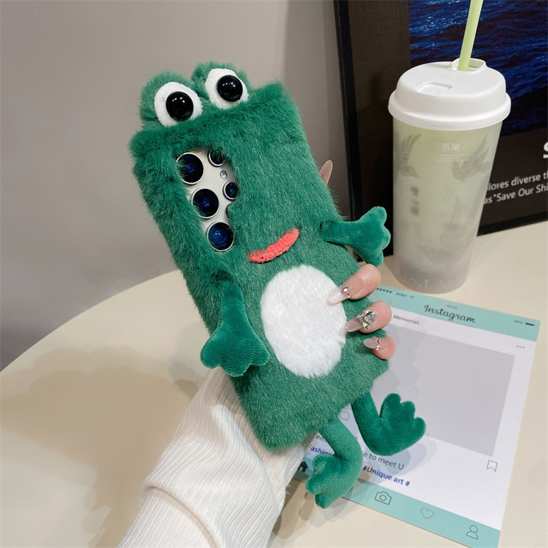 봉제 개구리 폰 케이스, 귀여운 녹색 동물 3D 부드러 - Phone Cases Samsung 리뷰 및 가격